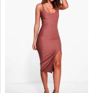 Boohoo Textured Slinky Strappy Midi Dress-4